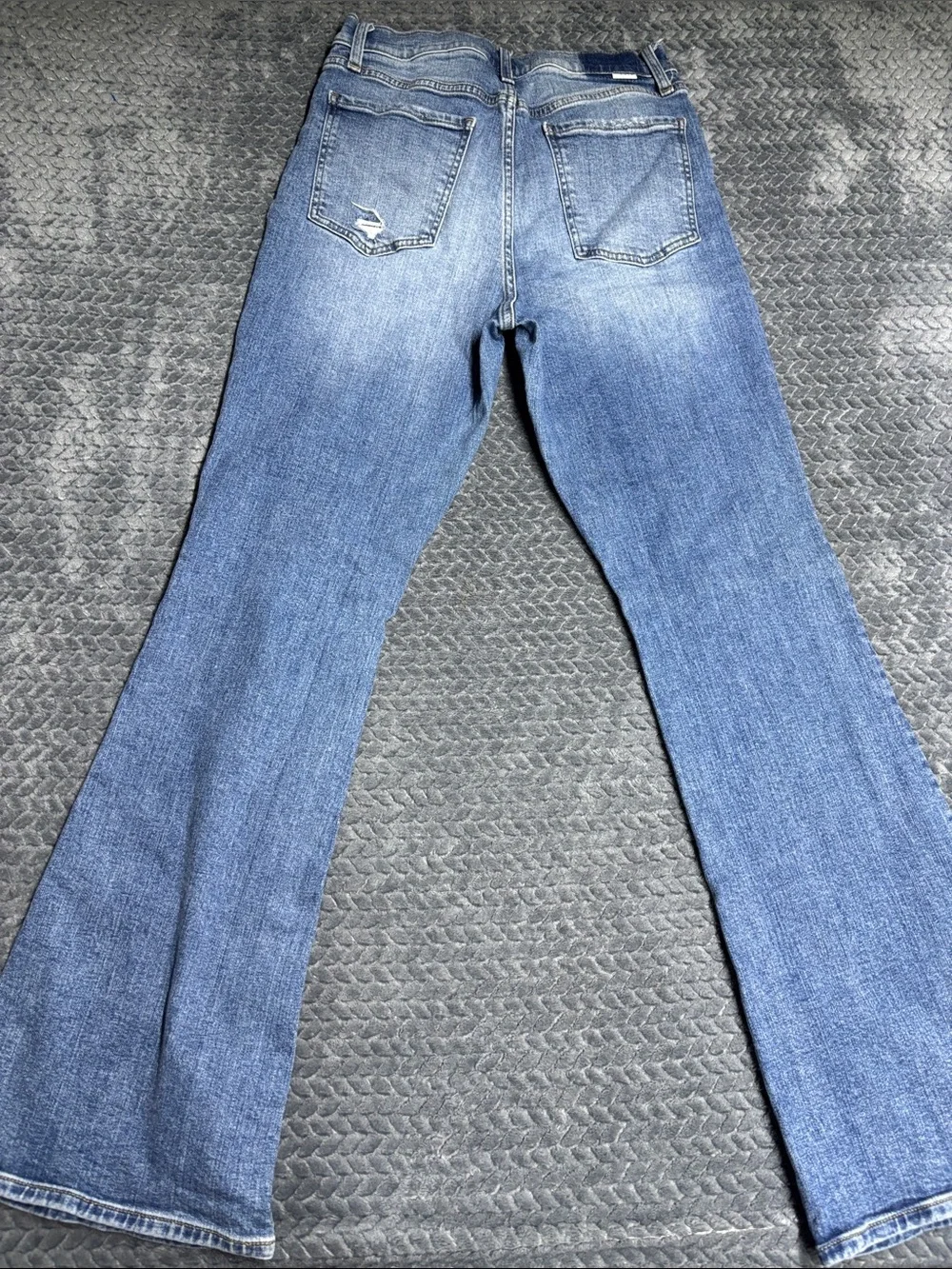 Daze Classic Blue Flare Jeans with Light Distressing